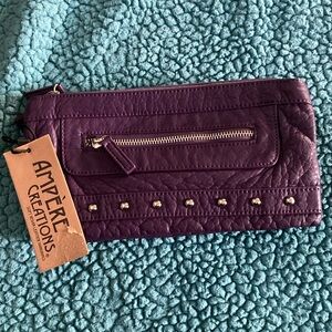 New Ampere Creations Vegan Leather Clutch, Purple